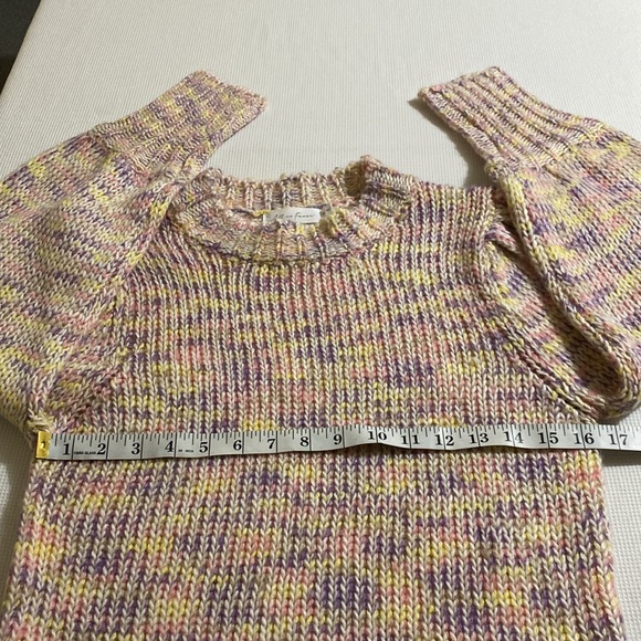 All in Favor Pastel Marled Sweater in Pink Multi Color Size Medium - Picture 6 of 10